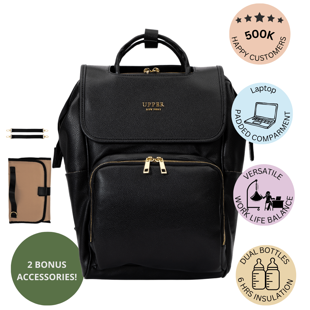 backpack vegan leather UPPER Leather Diaper Bag Backpack
