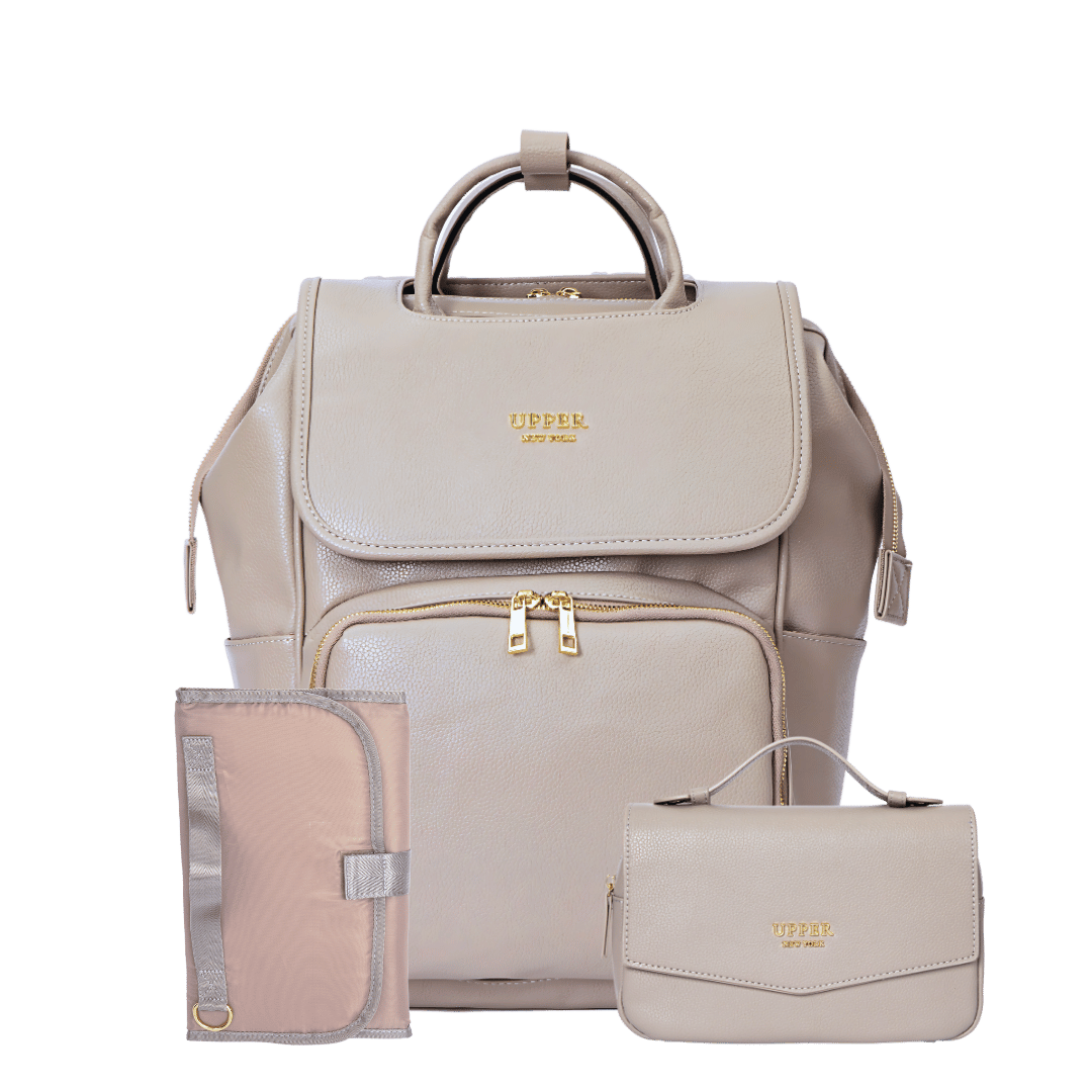 UPPER Leather Diaper Bag Backpack for Mom Baby - Main Image
