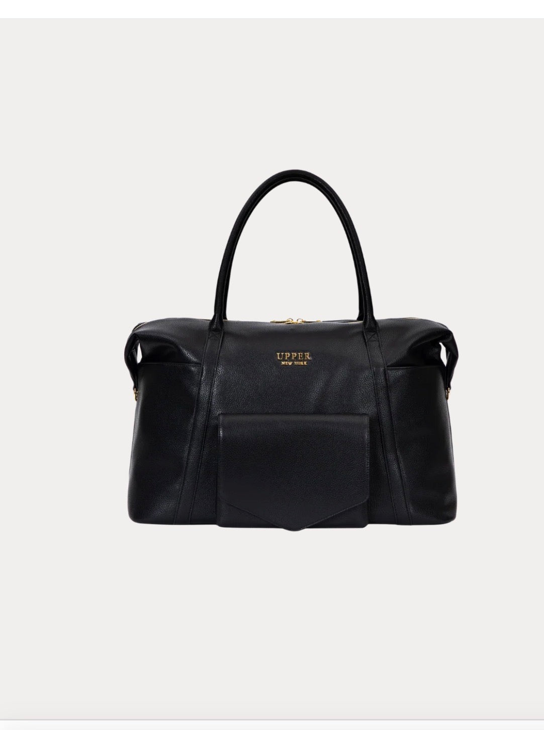 Weekender carry-on travel bag for parents in black, front view, ready for trips