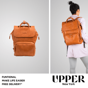 La Madison™ - Elegant Vegan Leather Diaper Bag Backpack