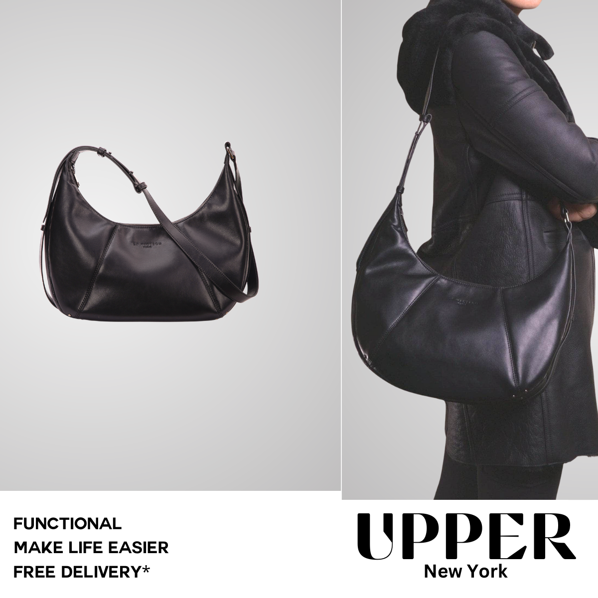 Relaxed silhouette in pillow-soft Vegan leather Bag