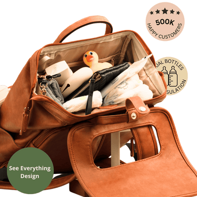 designer leather diaper backpack The Commuter 23 | Best Work Backpack for Parents