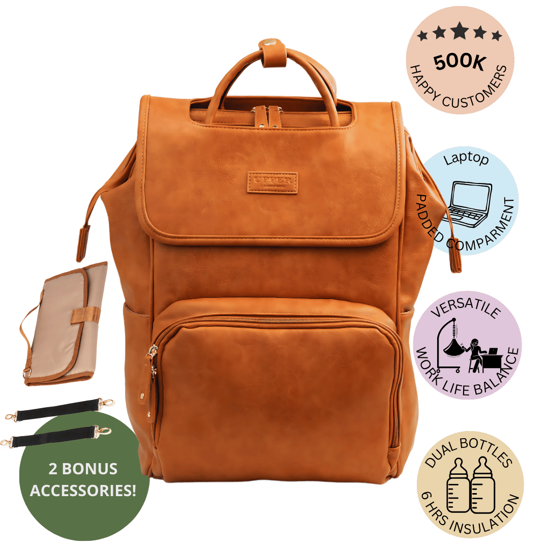 La Madison™ - Elegant Vegan Leather Diaper Bag Backpack