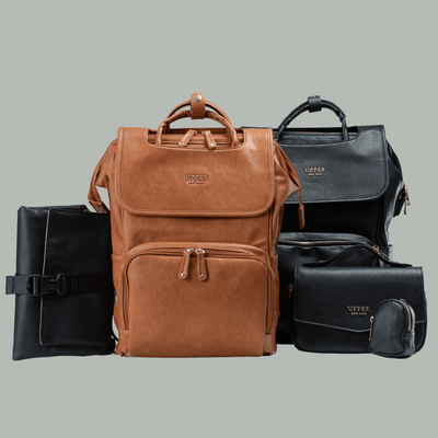 UPPER Leather Diaper Bag Backpack for Mom Baby la brown UPPER Leather Diaper Bag Backpack for Mom Baby la brown