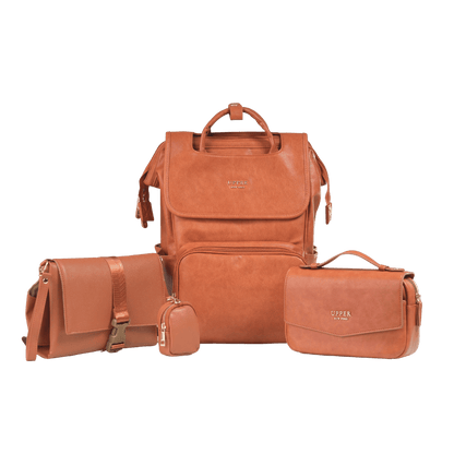 UPPER Leather Diaper Bag Backpack Set
