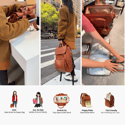 Diaper Bag Backpack Leather - Best Trending Baby Mom Bag Gift Travel Large Waterproof Stylish Modern Nappy Stroller Hospital Changing Bag - UPPER Diaper Bag Backpack Leather - Best Trending Baby Mom Bag Gift Travel Large Waterproof Stylish Modern Nappy Stroller Hospital Changing Bag - UPPER