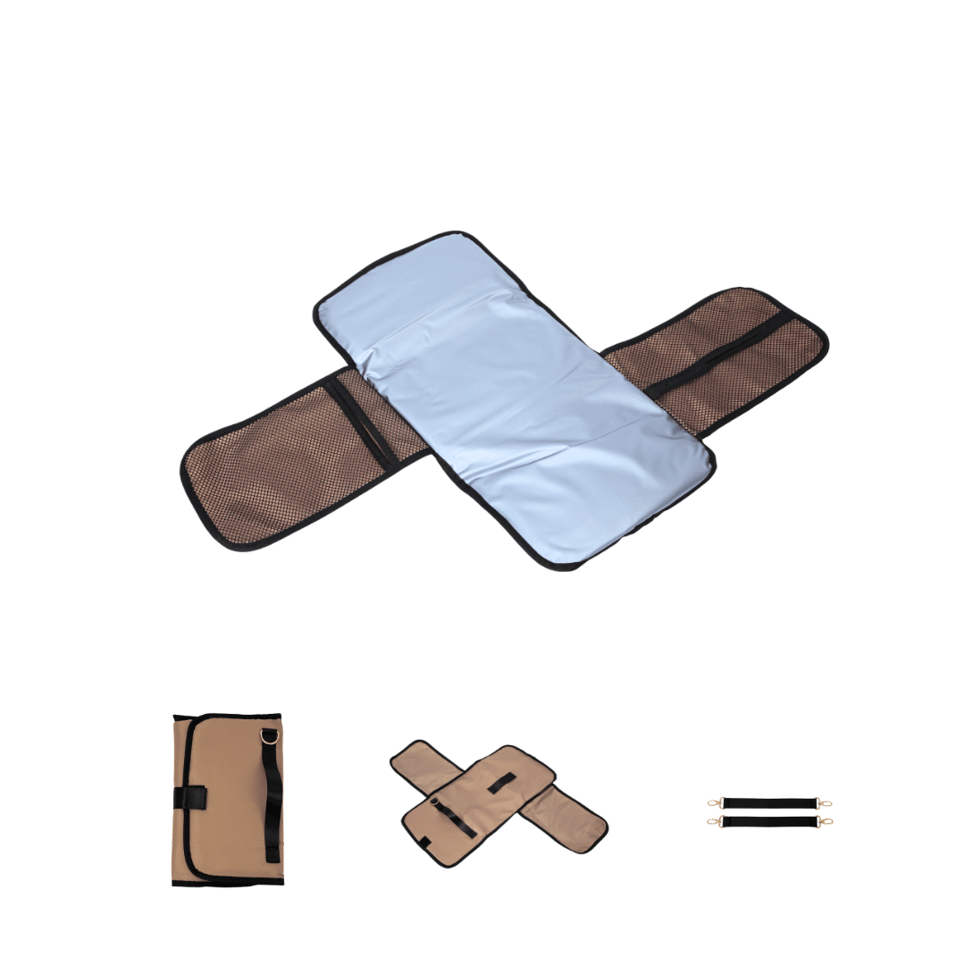 La Madison mat for a clean spot to set things down, with stroller straps