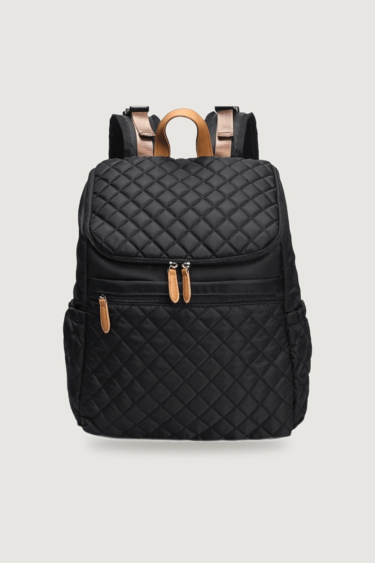Maison Air 18L backpack black quilted, front view