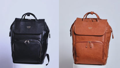La Madison™ - Elegant Vegan Leather Diaper Bag Backpack