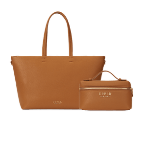 UPPER 549 - Luggage & Bags > Diaper Bags h-brown Signature Lux Bundle: Elegant Tote & Crossbody Set ( Brown )