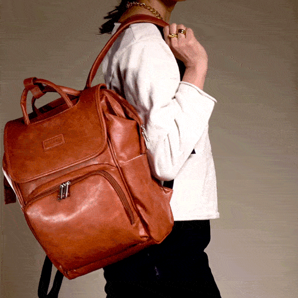 Leather diaper bags backpack on sale