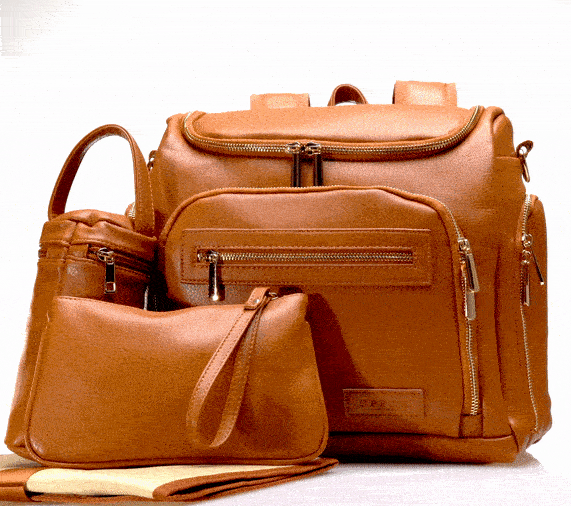 UPPER 549 - Luggage & Bags > Diaper Bags madie-brown Madison - Vegan Leather Diaper Bag Backpack