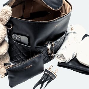 UPPER 549 - Luggage & Bags > Diaper Bags The Maison diaper Bag - Pebble ( Free 4pc Gift Set )