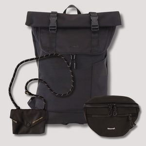 UPPER Brand Black The Roll-Top Backpack + Triple Combo