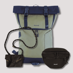 UPPER Brand Green The Roll-Top Backpack + Triple Combo