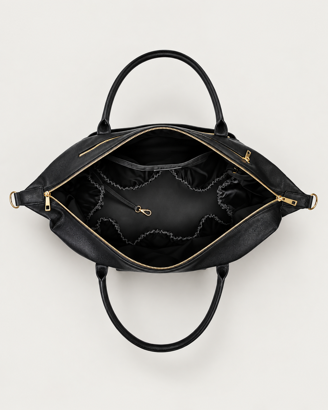 Weekender carry-on travel bag for parents open wide from above