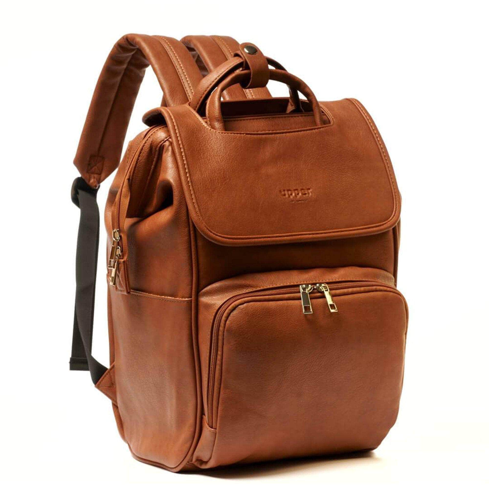 UPPER 549 - Luggage & Bags > Diaper Bags la-brown La Madison 2.0 - Elegant Vegan Leather Diaper Bag Backpack