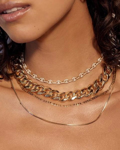 Gold Chunky Chain Necklace Best Trending for Birthday Wedding Gift Mom Wife Holiday