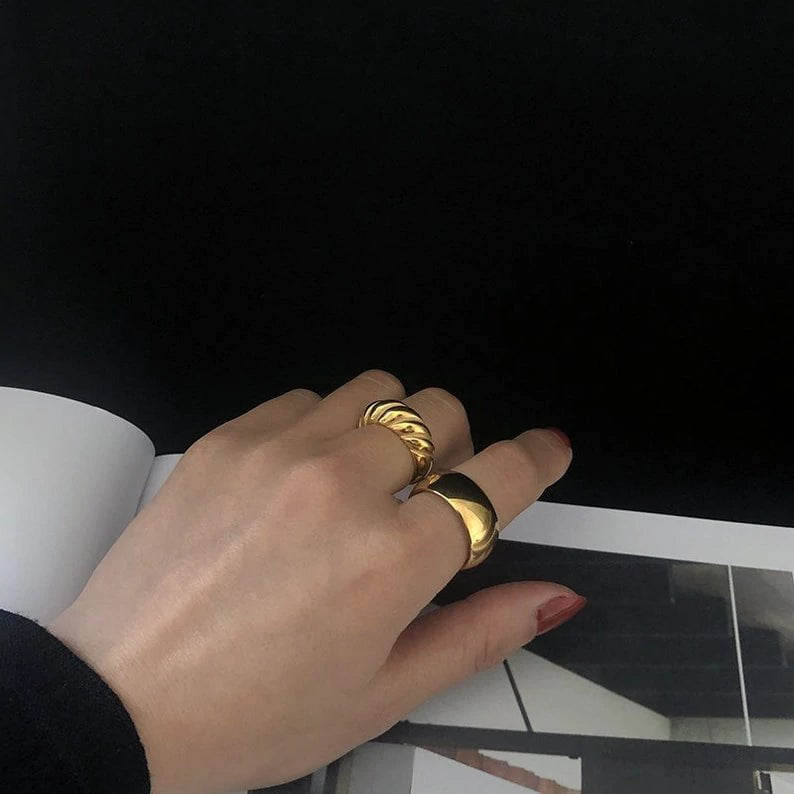 Women's Gold Ring - Best Croissant Dôme Ring for Women Gift