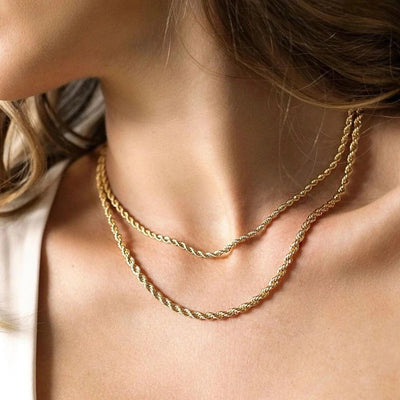 Women's Gold Chain Necklace - Best Gold Rope Chain Necklace for