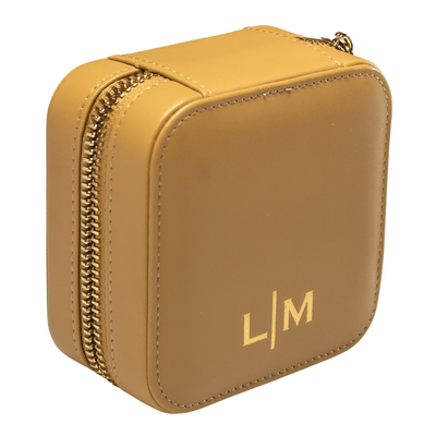Dark Brown Box Bag with Gold Accessories