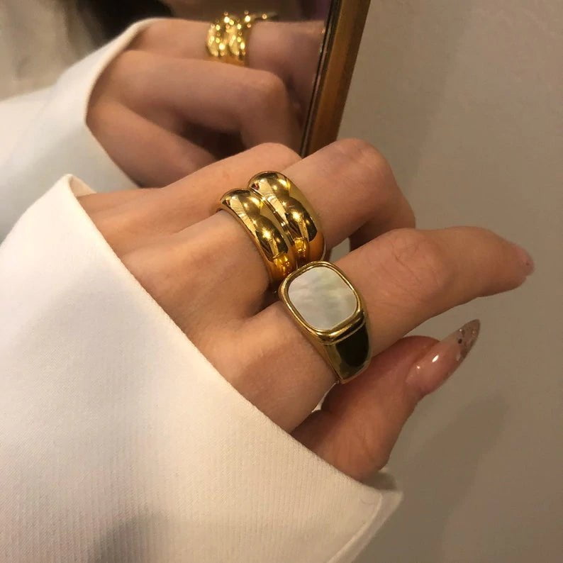 Chunky gold ring womens hotsell
