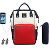 UPPER 549 - Luggage & Bags > Diaper Bags White/Red NYC - Smart (USB + Bottle Warmer) Diaper Bag Backpack